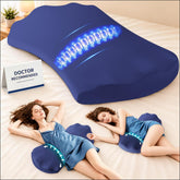 Fledano coussin lombaire face montrant forme ergonomique et soutien confortable