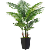 Flydeer palmier face avec pot noir montrant présence déco et gain d'espace