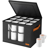 Foyego boîte ouverte montrant 24 compartiments et protection des mugs