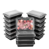 FULING boîte repas rectangulaire vue de face avec couvercle, gain d'espace