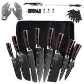 FULLHI set couteaux face avant montrant l'ensemble et rangement pratique