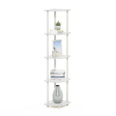 Furinno étagère d'angle vue de face offrant rangement compact