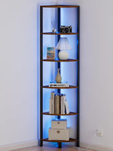 Furnulem étagère d'angle vue frontale montrant design compact et rangement