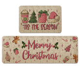 GAGEC tapis devant cuisine lot de 2, protection antidérapante et motif festif