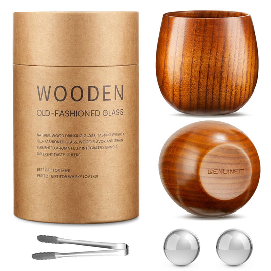 GENUINED verre à whisky bois avant montrant design unique et élégance