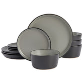 Gibson Home plat dîner face vue ensemble gris pour présentation élégante