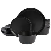 Gibson Home vue frontale du coffret affichant le service pour quatre, élégance moderne