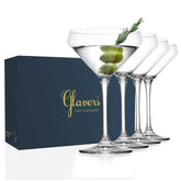 Glaver's verre à martini face visible présentation élégante et finition claire