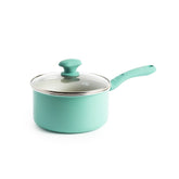 GreenLife casserole 2QT face avec couvercle, finition turquoise esthétique et pratique
