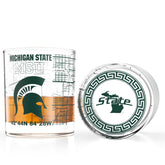 Greenline Goods verre devant avec logo MSU, finition nette pour fierté universitaire