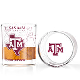 Greenline Goods verres face avant montrant logo University of Texas A&M et design complet