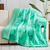 greenoak plaid chauffant face avant montrant couleur aqua et finition douce