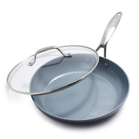 GreenPan vue frontale de la poêle Valencia Pro montrant finition durable
