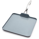 GreenPan vue avant de la crêpière-gril, finition anodisée durable