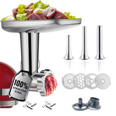GVODE hachoir face avant fixé sur robot KitchenAid pour coupe uniforme