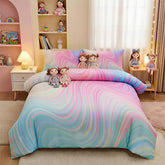 Helloosuu couette face avant montrant motif tie-dye et confort visuel