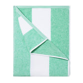 Serviette HENBAY face avant rayée verte, grande surface confortable