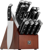 HENCKELS coffret face avant montrant bloc auto-affûteur et rangement organisé, praticité