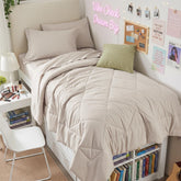 HEVUMYI couette beige face montrant confort et finition