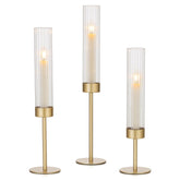 Bougeoirs Hewory Gold ensemble élégant pour centre de table