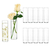 Hewory vue avant du lot de 12 vases montrant la transparence et la présentation pratique