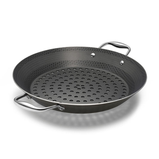 HexClad face avant montrant le design et la zone de cuisson, offre une saisie homogène