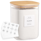 HHMJSM pot en verre vue frontale, organisation élégante du garde-manger