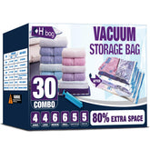 HIBAG packaging avant montrant le lot de 30 sacs et accessoires, gain d'espace