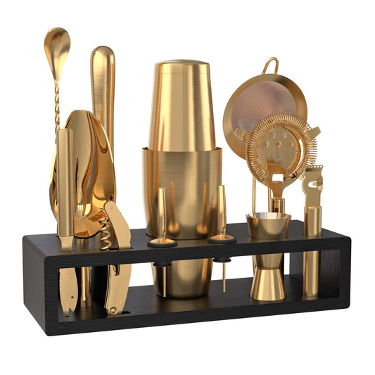 Highball & Chaser coffret face avant présentant tous les outils et le support, solution rangement élégante