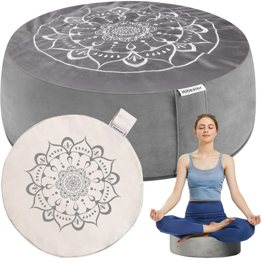 Hihealer coussin de méditation face montrant forme ergonomique et maintien