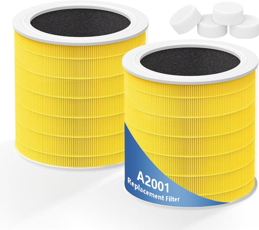 HillClean filtre A2001 vue de face montrant design et ajustement pour purificateur, améliore la filtration