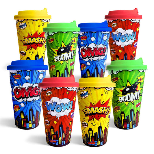 Hipoxa gobelets face multicolore montrant design festif et gain de couleur
