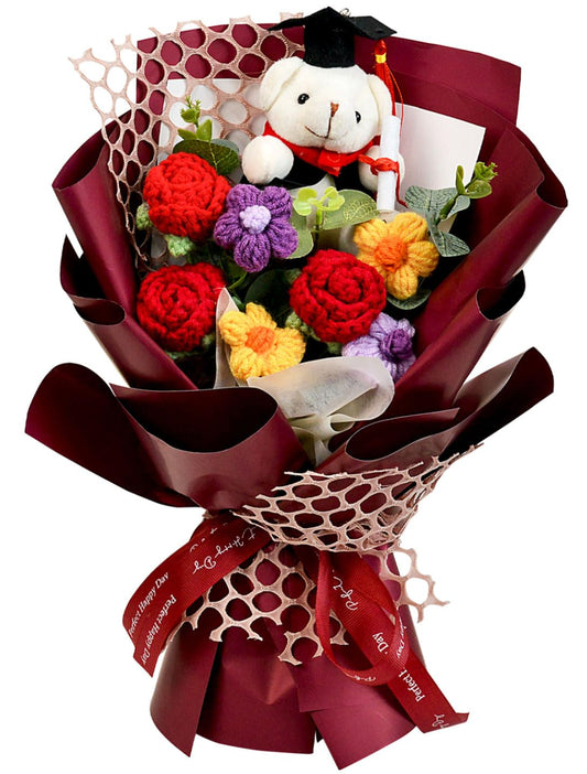 Hlenbin bouquet face emballé prêt à offrir montrant finition soignée