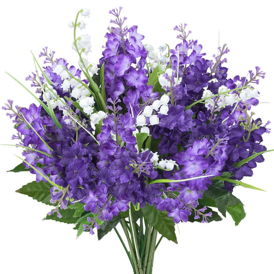 HO2NLE bouquet face avant montrant équilibre violet et blanc