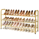 Hoctieon vue de face du meuble à chaussures doré, gain de place