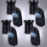 Hohean vue frontale pack de quatre bases noires montrant design compact et moderne