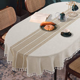 HOMBYS nappe ovale pliée montrant coupe et tombée protectrice