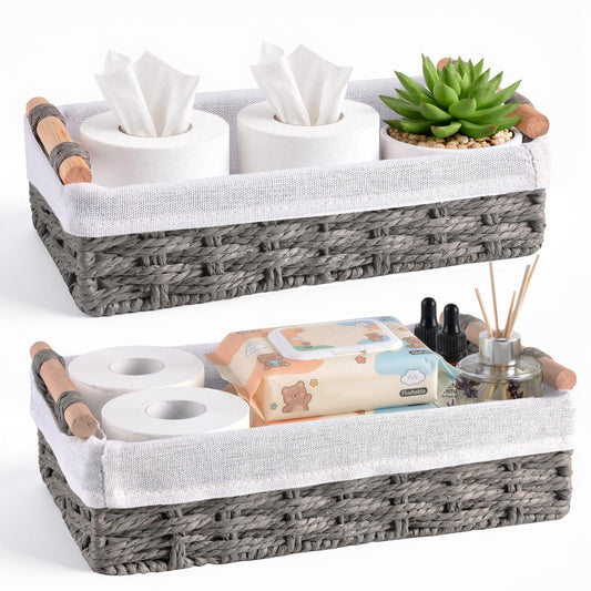 HomeHacks panier face avant gris, rangement décoratif et gain de place