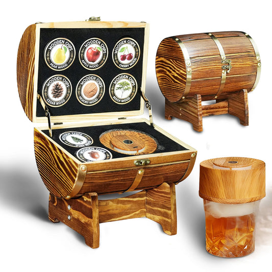 HOMEHELP baril en bois élégant servant de coffret et décoration pour bar