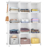 HOMIDEC face du module 12 cubes blanc montrant design et rangement pratique