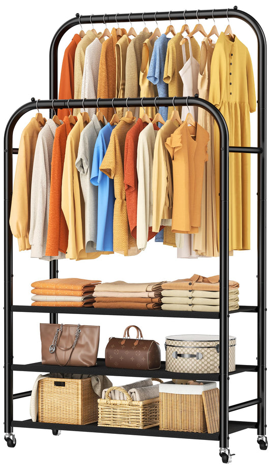 HOMIDEC vue face du porte-vêtements montrant grande capacité
