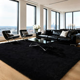 HOMORE vue avant du tapis noir offrant confort visuel