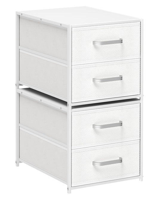 Homsorout vue frontale de la commode blanche montrant gain d'espace
