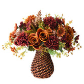 Homsunny vase rotin face montrant l'ensemble décoratif et une touche automnale durable