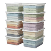 HOMZ vue avant du pack de 10 boîtes, rangement visible et ordonné