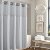 Hookless rideau de douche face avant montrant style classique et installation rapide
