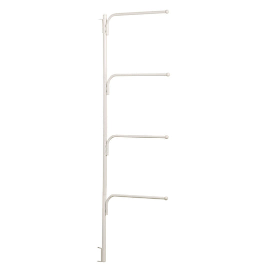 Household Essentials Hinge It face du support blanc montrant quatre barres, rangement compact