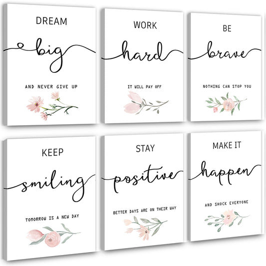 Howwii ensemble face montrant six tableaux motivants pour habiller un mur