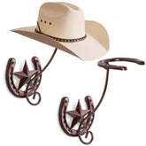 HYDERMUS porte-chapeaux face avant montrant l'esthétique fer à cheval et rangement pratique