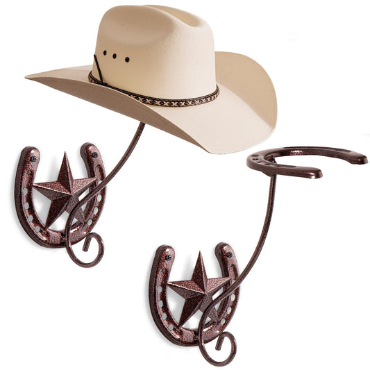 HYDERMUS porte-chapeaux face avant montrant l'esthétique fer à cheval et rangement pratique